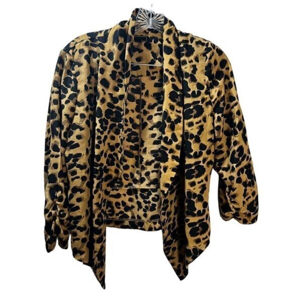 NEW Leopard Print Open Blazer Medium by PEARL - Picture 1 of 5